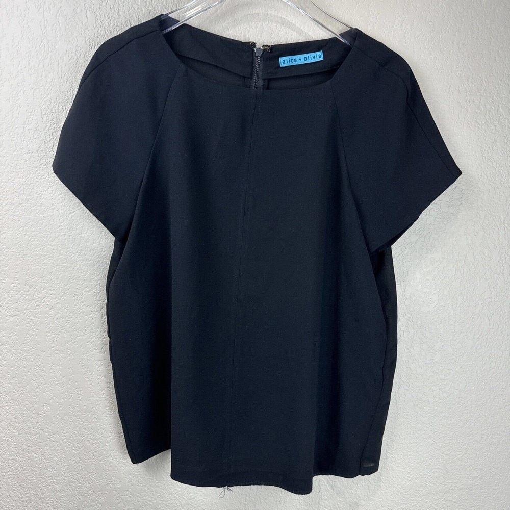Alice Oliva Top Women Small Black Sheer Career Work Preppy Classic Capsule